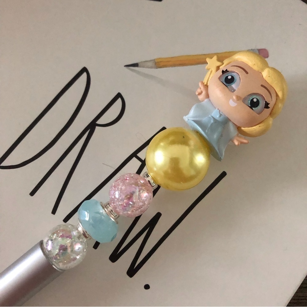 Disney Doorables: Pinocchio: The Blue Fairy handmade beaded pen
